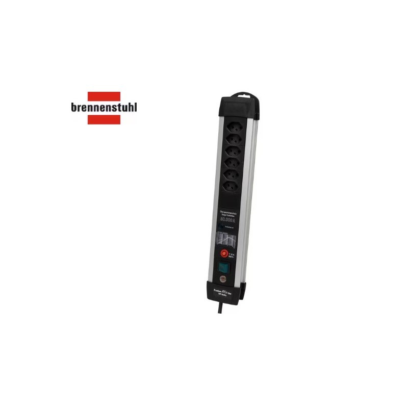 Steckdosenleiste 6 Dosen schwarz Blitzschutz