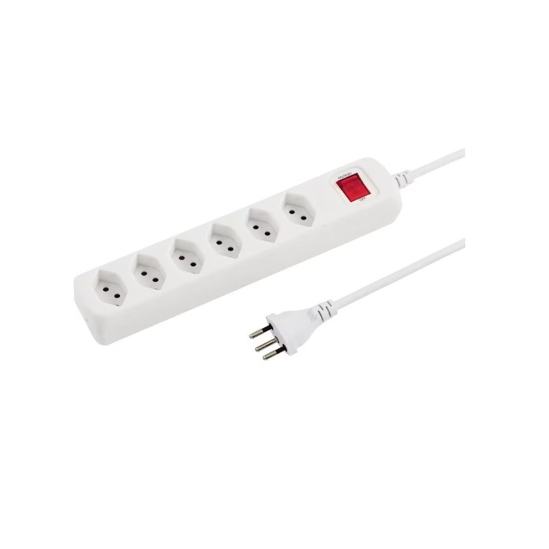Steckdosenleiste 6 Dosen weiss